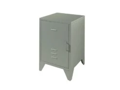 CHICAGO - Chevet 1 Porte Style Casier Industriel Métal Vert