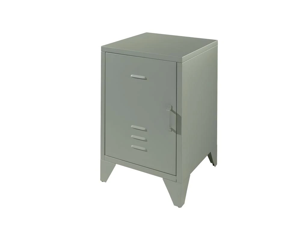 CHICAGO - Chevet 1 Porte Style Casier Industriel Métal Vert