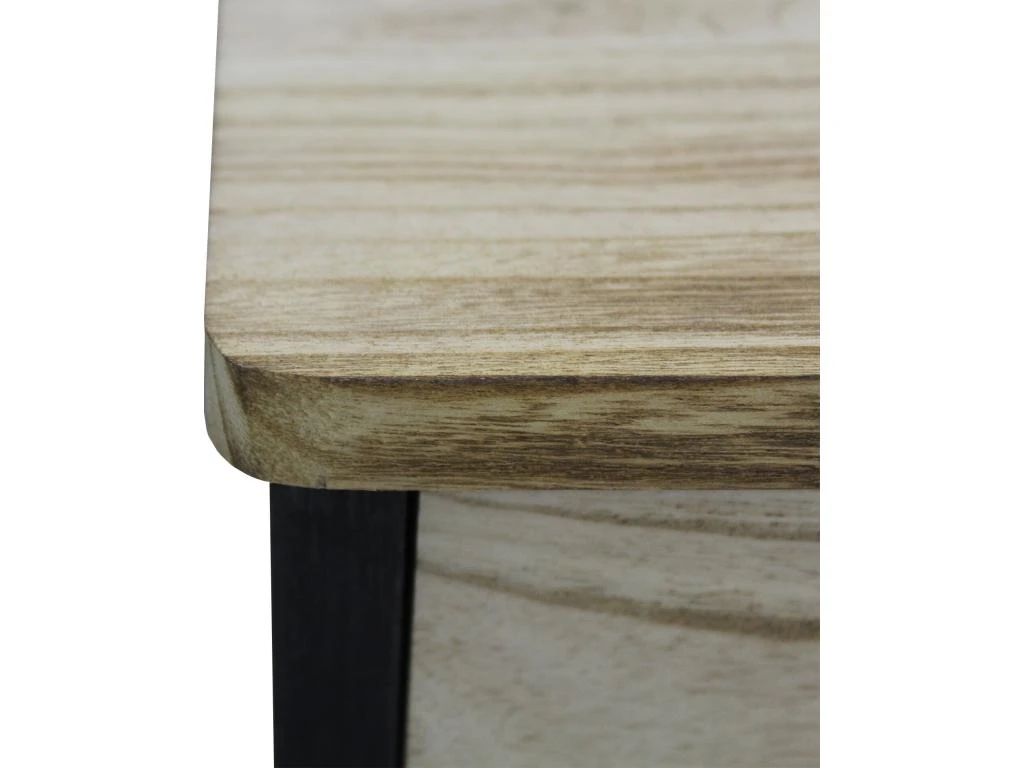 Commode Armoire 3 Tiroirs Bois Noir Industriel Chambre 57x37x32 – Image 5