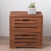 Armoire Commode 2 Tiroirs Bois Marron Style Retro 36x35x24