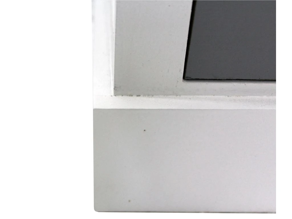 Commode Meuble Rangement Bois 3 Tiroirs Blanc Beige Gris 69x34x29 – Image 7