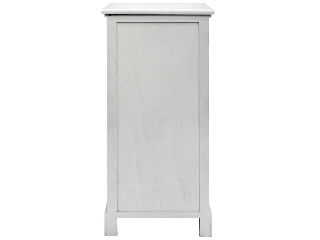 Commode Meuble Rangement Bois 3 Tiroirs Blanc Beige Gris 69x34x29 – Image 8