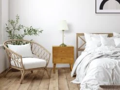 Table De Chevet 2 Tiroirs - Bois De Mindi - Coloris : Naturel - PONIDA