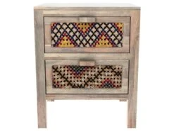 Table De Chevet Massaï 2 Tiroirs