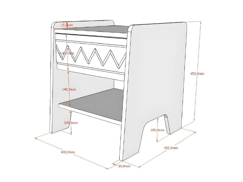 Table De Chevet Enfant "Wynnie" 45cm Vert Olive – Image 4