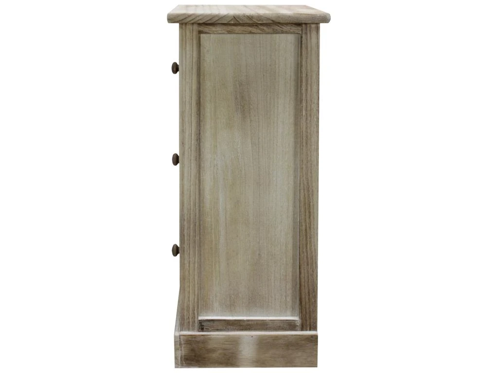 Table De Chevet 3 Tiroirs Bois Beige Blanc Rétro Compacte 63x29x25 – Image 8