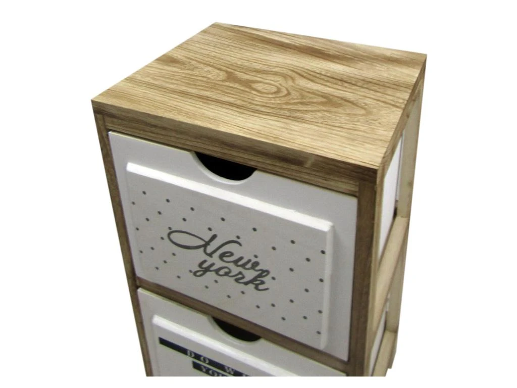 Chevet Salle De Bain 2 Tiroirs Moderne Bois Blanc 61x30x24 – Image 4