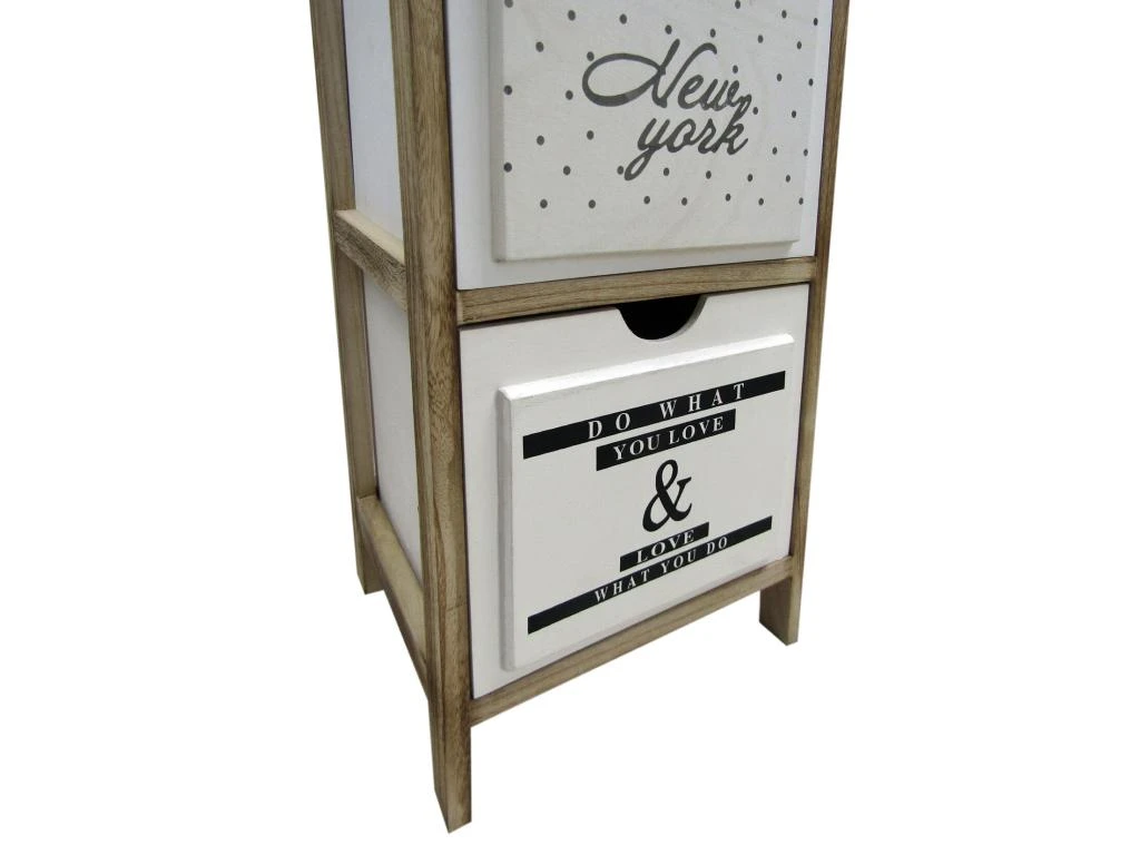 Chevet Salle De Bain 2 Tiroirs Moderne Bois Blanc 61x30x24 – Image 5