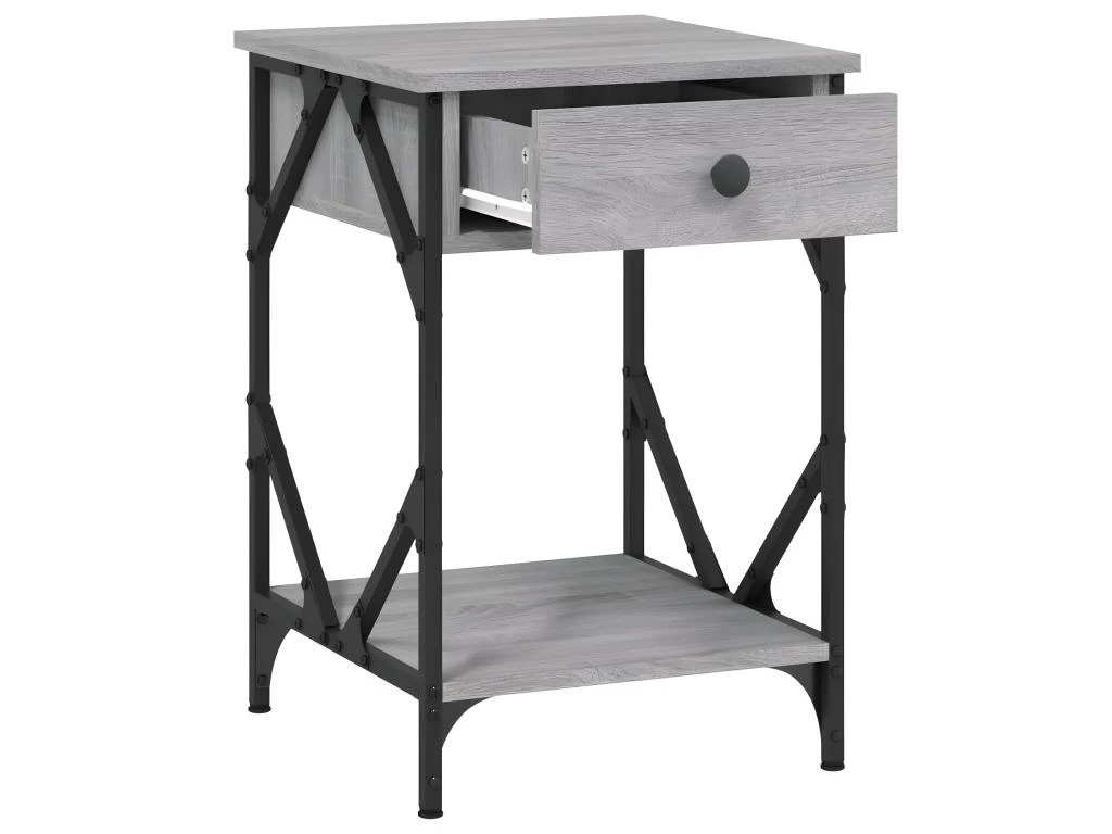 Tables De Chevet 2 Pcs Sonoma Gris 40x42x60cm Bois D'ingénierie – Image 6