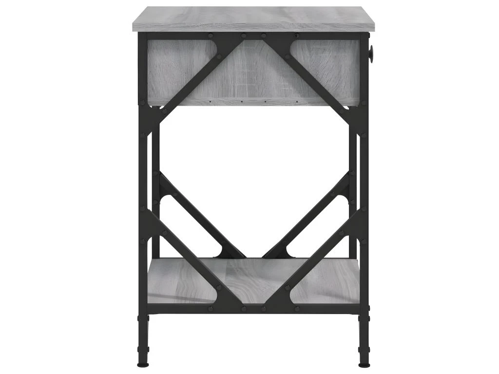 Tables De Chevet 2 Pcs Sonoma Gris 40x42x60cm Bois D'ingénierie – Image 8