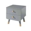 Chevet Enfant 2 Tiroirs En Bois Massif Gris - CH2031