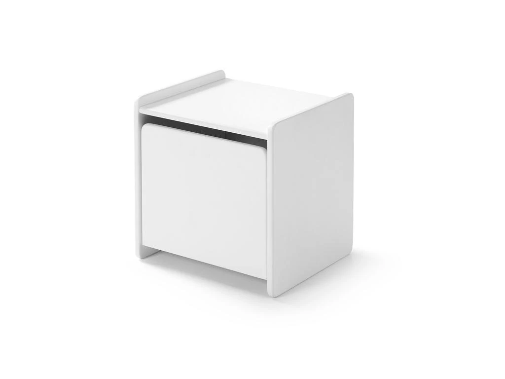 Chevet 1 Porte Enfant Blanc Laqué