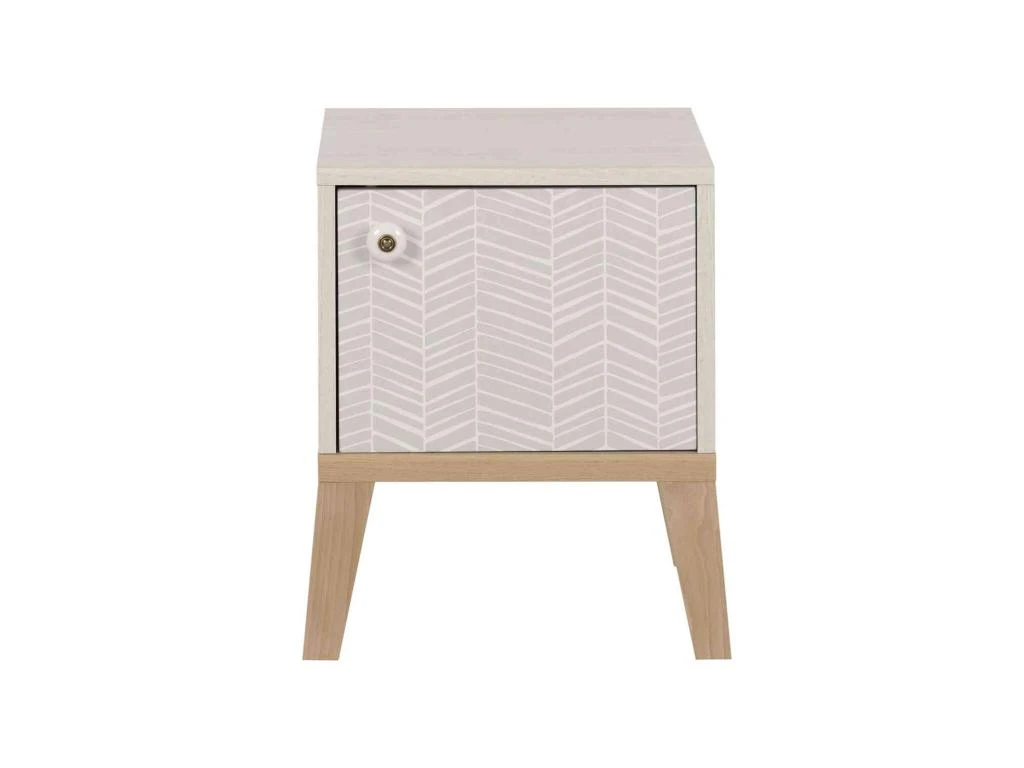 Chevet Enfant 1 Porte En Bois Imitation ChĂȘne Blanchi - CH5058