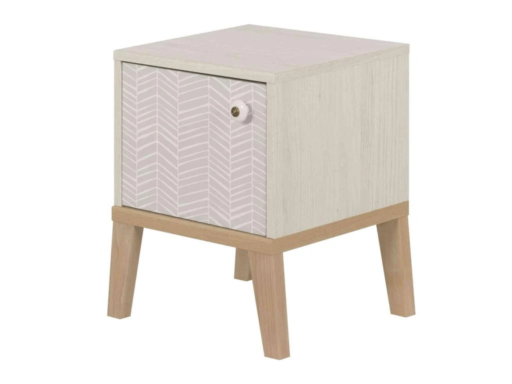 Chevet Enfant 1 Porte En Bois Imitation ChĂȘne Blanchi - CH5058 â Image 2