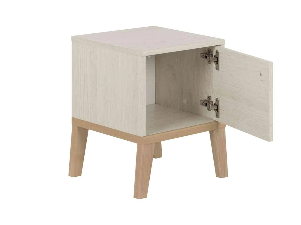 Chevet Enfant 1 Porte En Bois Imitation ChĂȘne Blanchi - CH5058 â Image 3