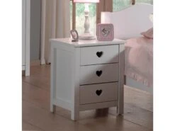 Chevet 3 Tiroirs En Bois Blanc CH2001