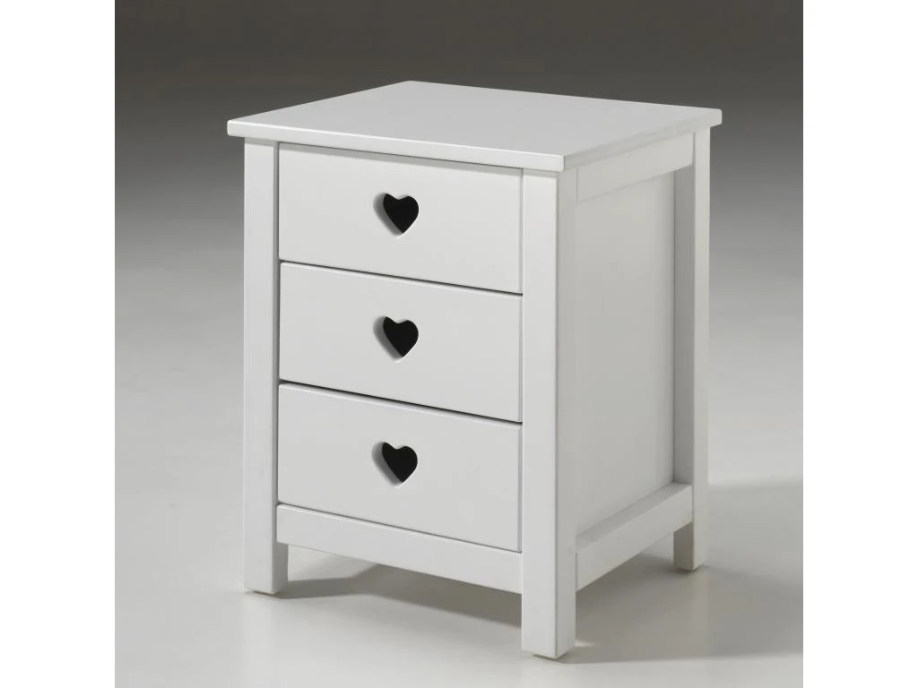 Chevet 3 Tiroirs En Bois Blanc CH2001 – Image 2