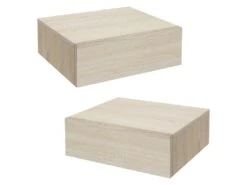 ML-Design Set De 2 Tables De Nuit Suspendues Avec 1 Tiroir, Chêne Sonoma, 46x30x15 Cm, Bois