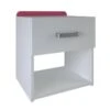Table De Chevet 1 Tiroir Réversible Blanc/Bleu Ou Rose - VERSO - L 40 X L 34 X H 45 Cm