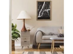 Table De Chevet Ătroite En Bois Avec 3 Tiroirs Marron Gain De Place