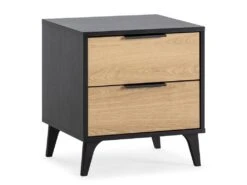 Table De Chevet Kalma 2 Tiroirs Couleur Noir/chêne