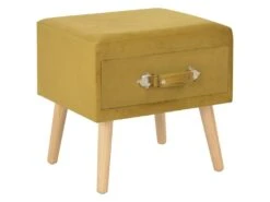 Table De Nuit Chevet Commode Armoire Meuble Chambre Moutarde 40x35x40 Cm Velours 1402066