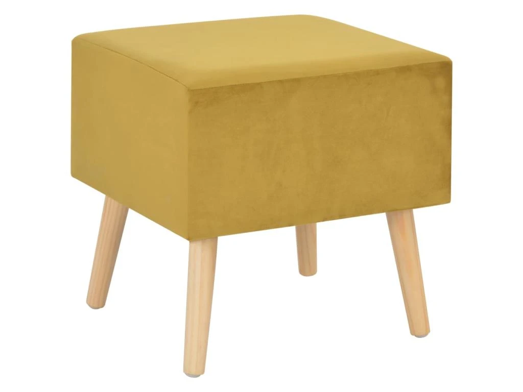 Table De Nuit Chevet Commode Armoire Meuble Chambre Moutarde 40x35x40 Cm Velours 1402066 – Image 3