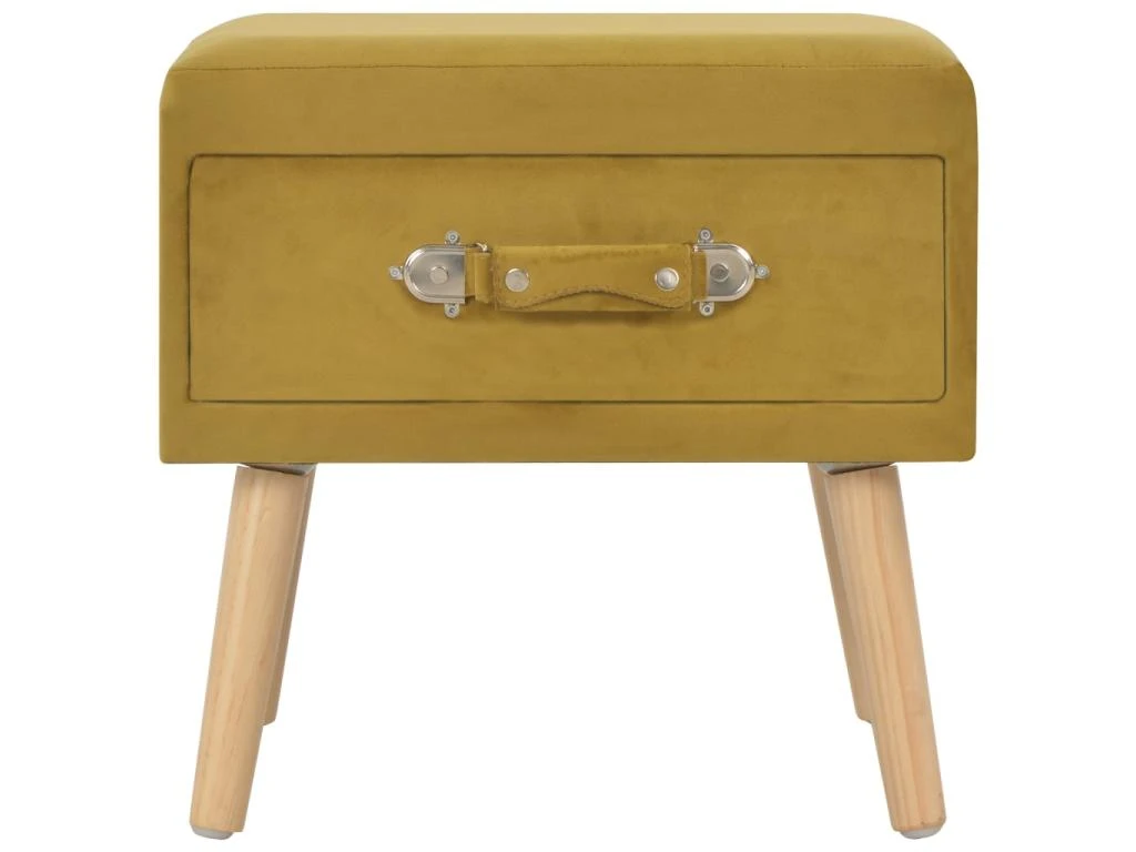 Table De Nuit Chevet Commode Armoire Meuble Chambre Moutarde 40x35x40 Cm Velours 1402066 – Image 4