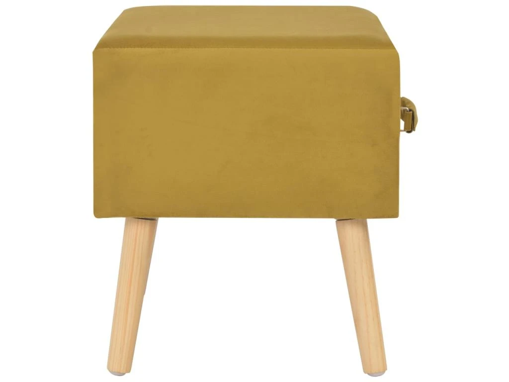 Table De Nuit Chevet Commode Armoire Meuble Chambre Moutarde 40x35x40 Cm Velours 1402066 – Image 5
