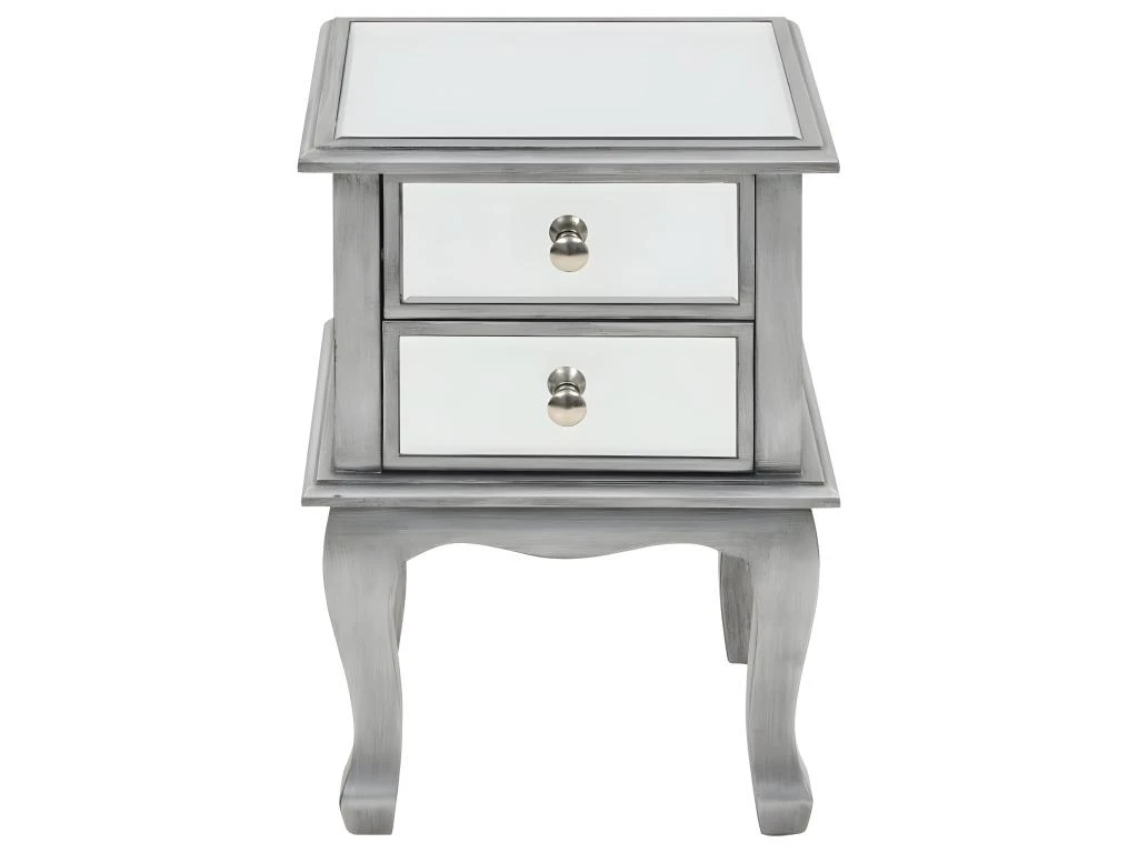 Table De Nuit Chevet Commode Armoire Meuble Chambre Miroir Mdf Et Verre 34 5 X 30 X 50 Cm 1402154 – Image 4