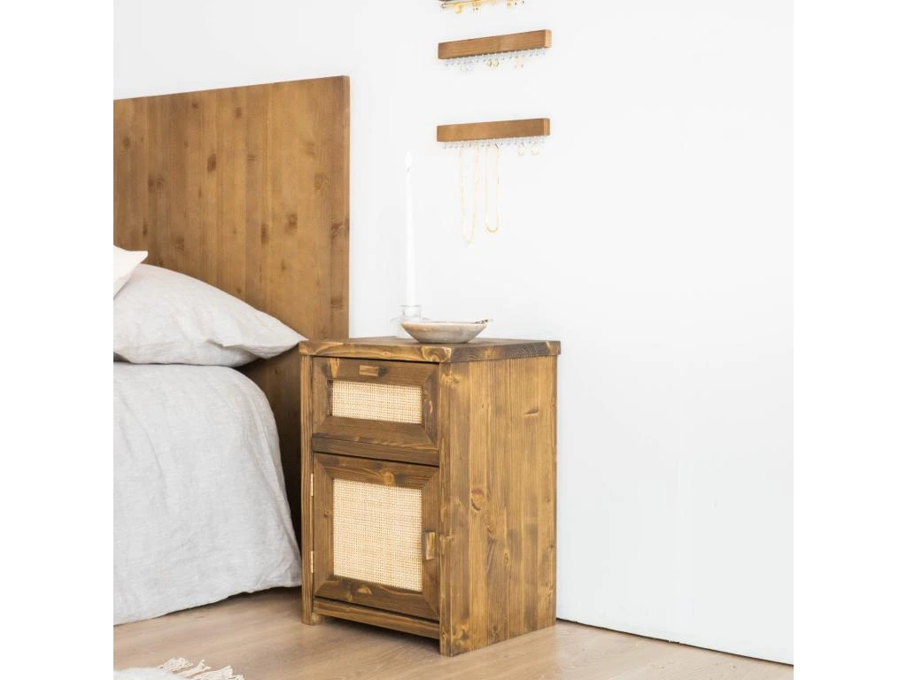 Table De Chevet En Bois En Couleur Marron – Image 3