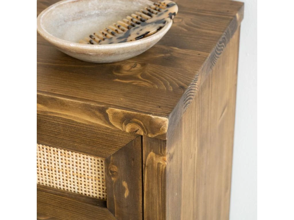 Table De Chevet En Bois En Couleur Marron – Image 6