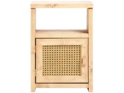 Table De Chevet Avec Porte En épicéa Stratifié Couleur Beige