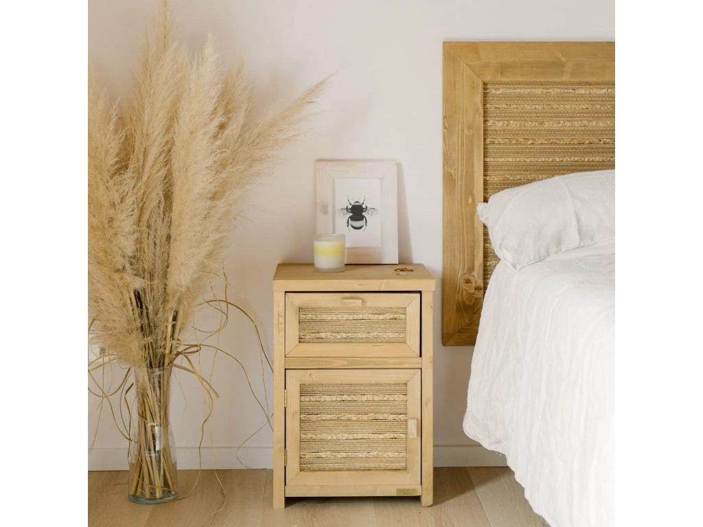 Table De Chevet En Bois De Couleur Naturel – Image 2