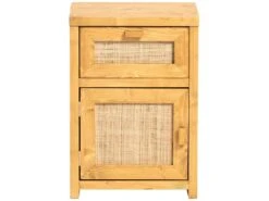 Table De Chevet Avec EtagÚre En épicéa Stratifié Couleur Beige