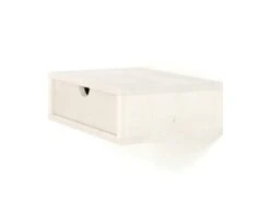 Table De Chevet Flottante En Bois De Couleur Blanc