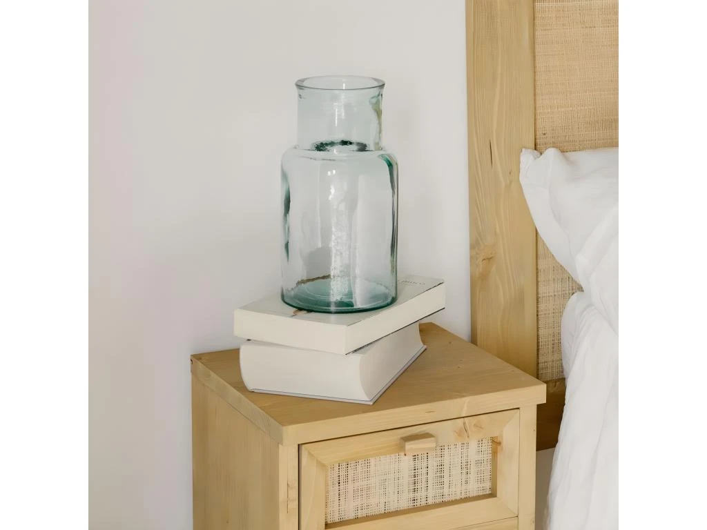 Table De Chevet Avec Tiroir En Bois De Couleur Naturel â Image 2