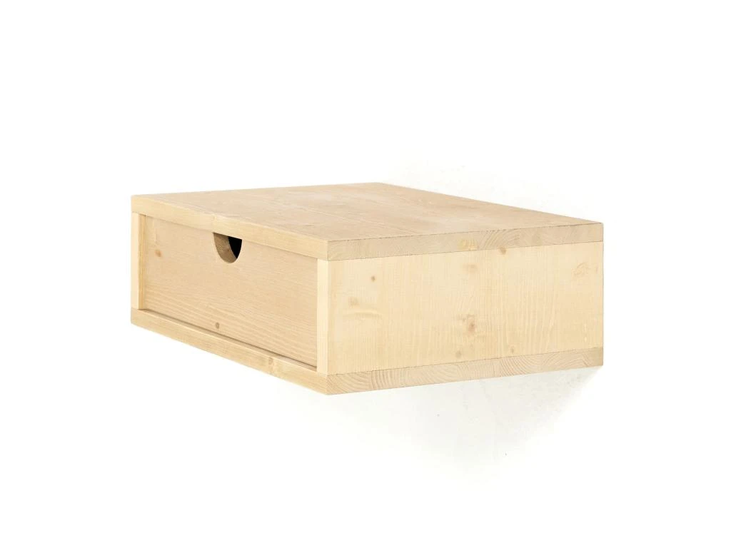 Table De Chevet Flottante En Bois De Couleur Beige