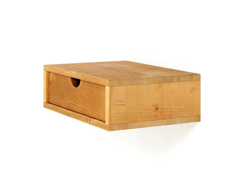 Table De Chevet Flottante En Bois De Couleur Marron Clair