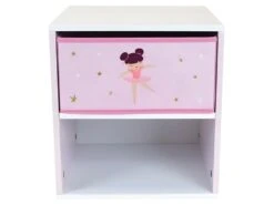 Chevet Avec Tiroir / Table De Nuit Pour Enfant Danseuse Ballerine - - H.36 X L. 33 X P. 30 Cm