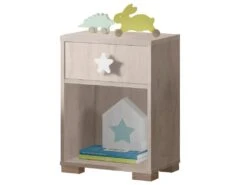Table De Chevet Enfant / Table De Nuit Coloris Effet Bois - Hauteur 56 X Longueur 40 X Profondeur 33 Cm