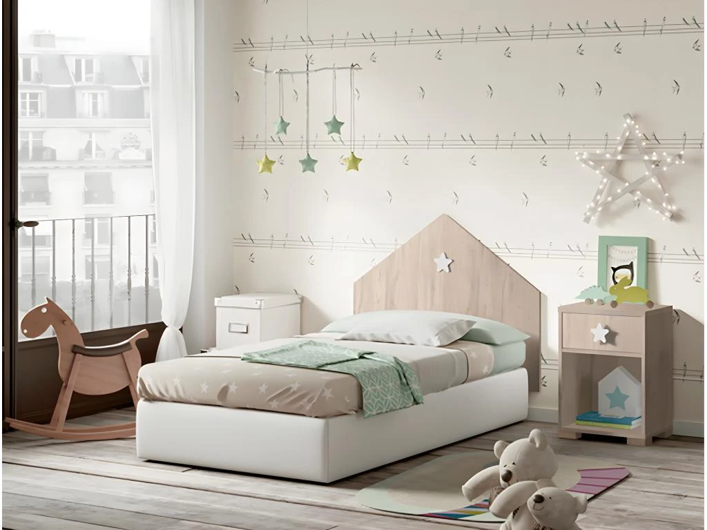 Table De Chevet Enfant / Table De Nuit Coloris Effet Bois - Hauteur 56 X Longueur 40 X Profondeur 33 Cm â Image 3