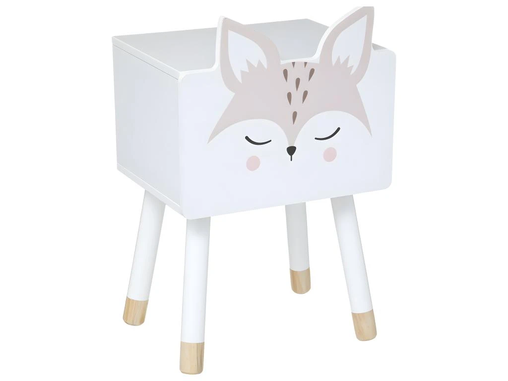 Table De Chevet Renard En Bois H 53 Cm Pour Chambre D'enfant