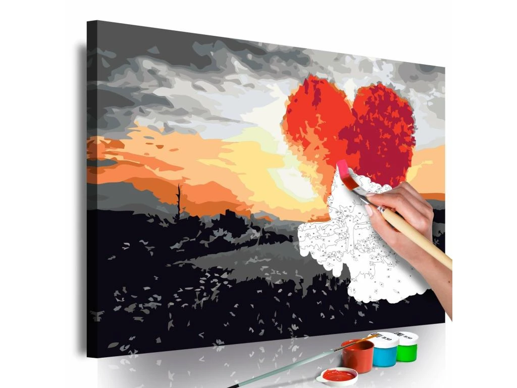 Tableau De Coloriage Arbre En Forme De Coeur Levier De Soleil