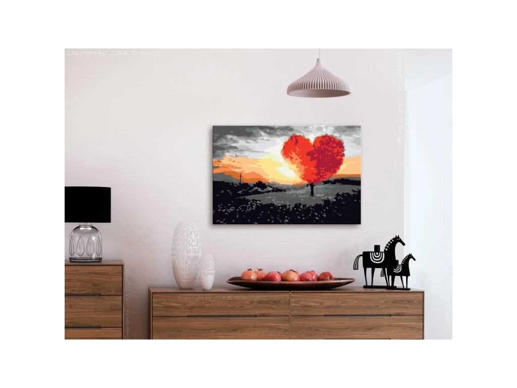 Tableau De Coloriage Arbre En Forme De Coeur Levier De Soleil â Image 2