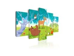 Tableau Pour Enfants Friendly Animals (5 Parts) 200x100 Cm