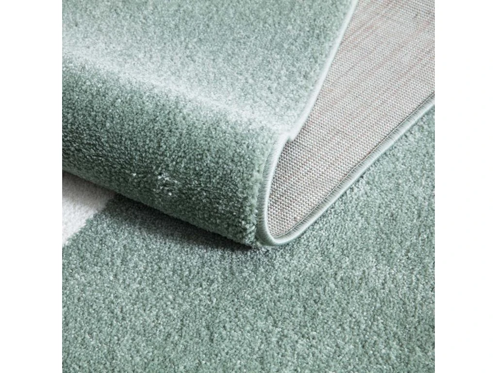 Tapis Rond Pour Chambre D'enfant Vert Motif Ours Blanc 160x160cm – Image 3