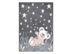 Tapis Pour Chambre D'enfant Ourson Gris Et Blanc 190x280cm