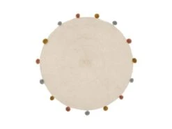 Tapis Enfant Arlequin En Coton Avec Pompons D 90 Cm