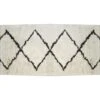 Tapis De Couloir Style Berbère MARCUS - 100% Laine - 80 X 200 Cm - Beige Et Noir